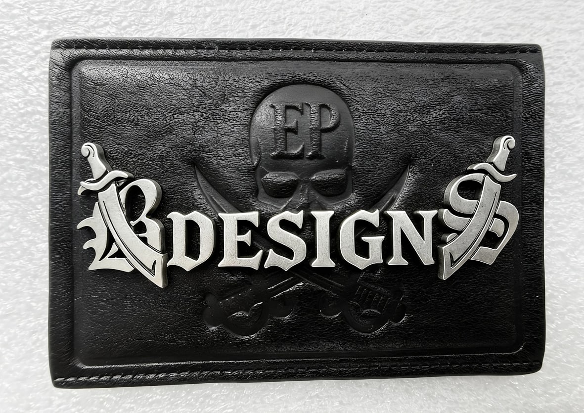 EP TRIM custom leather patch sample — plate 12