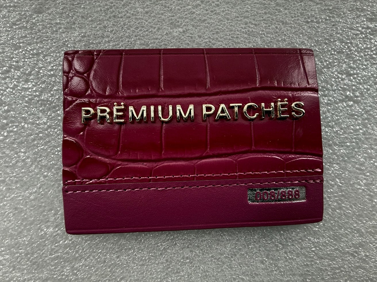 EP TRIM custom leather patch sample — plate 14