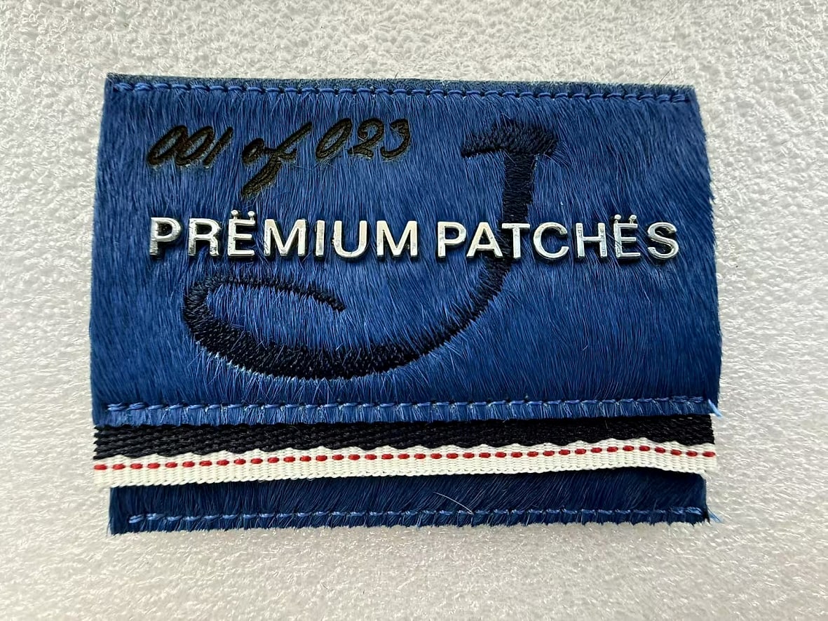 EP TRIM custom leather patch sample — plate 15