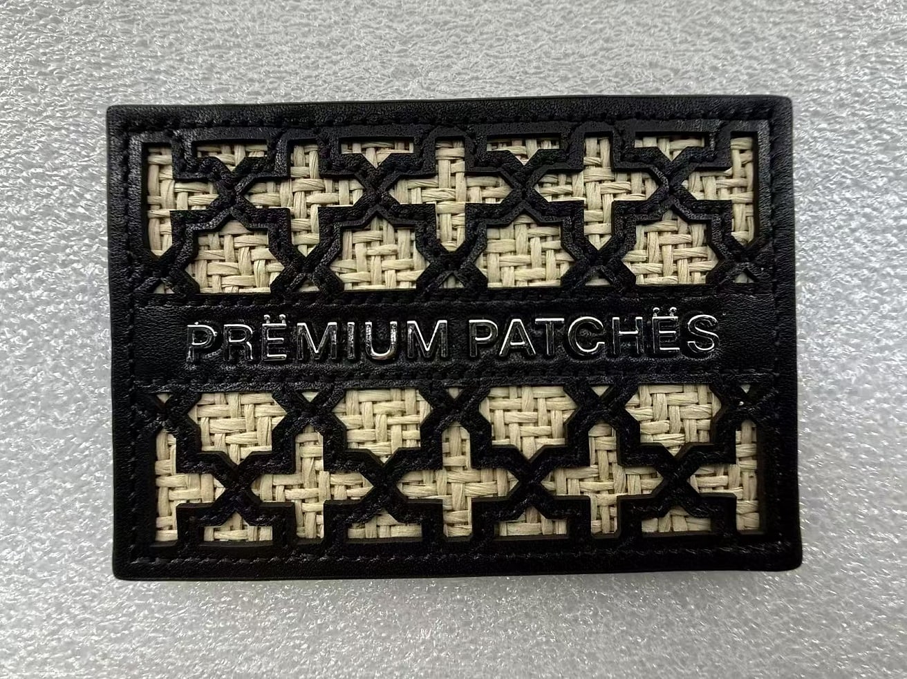 EP TRIM custom leather patch sample — plate 19