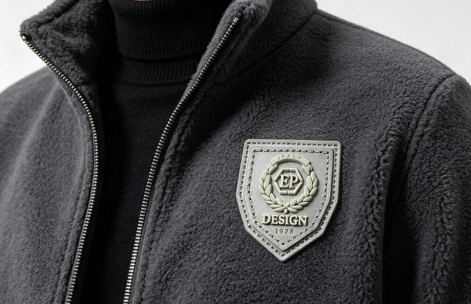 EP TRIM Injection-moulded shield badge photographed — Matte silicone or soft TPU: smooth, matte, water-resistant and hard-we