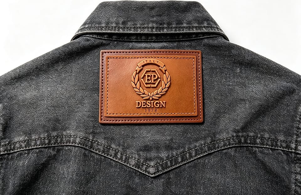 EP TRIM Silicone and oil-wax leather double-layer patch photographed — Matte silicone paired with brown-yellow leather — by its sheen most li